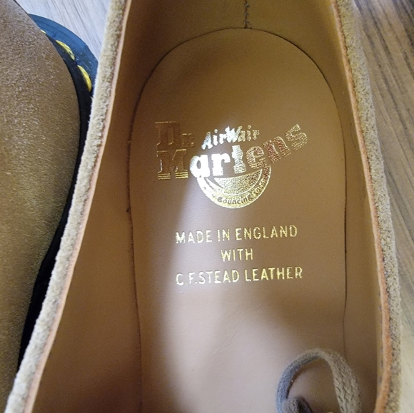 Dr. Martens 1461 MADE IN ENGLAND BUCK SUEDE ALMOND BEIGE MEN SHOES,US 7 - Picture 7 of 15